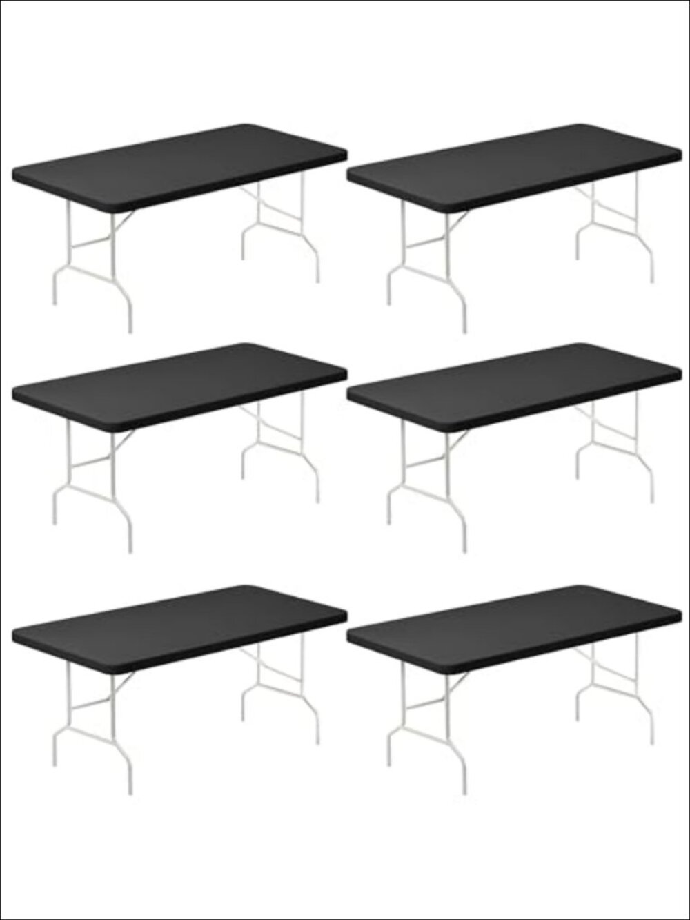 6FT Spandex Table Cloth 6 Pack Fitted Tablecloth Stretch Cover